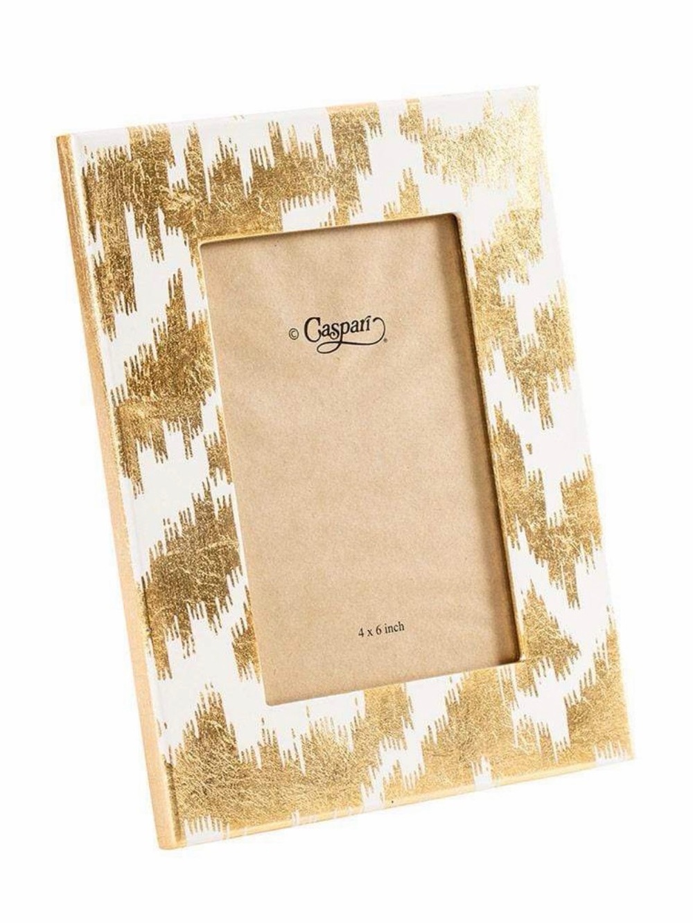 Caspari Modern Moire Gold 4x6 Lacquer Picture Frame